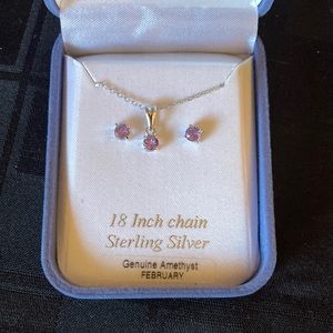 New Amethyst and Sterling Silver Necklace
